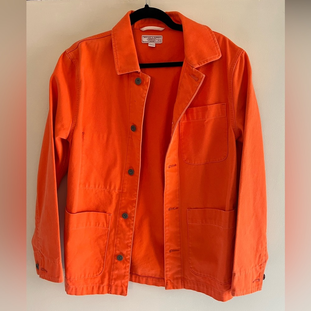 J. Crew Wallace & Barnes Chore Coat in Duck Canvas - Orange XS